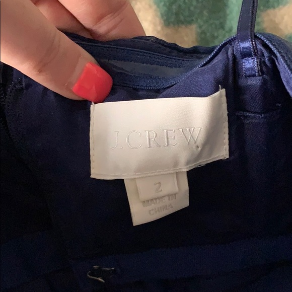 JCrew navy blue chiffon dress size 2 - Picture 2 of 3